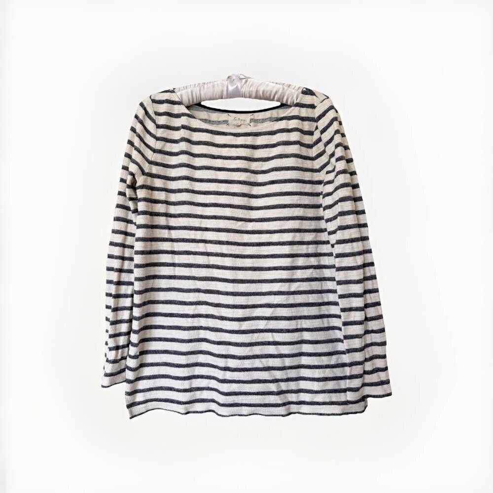Lou & Grey 3/4 Sleeve Blouse Size Small Nautical Resortwear Striped